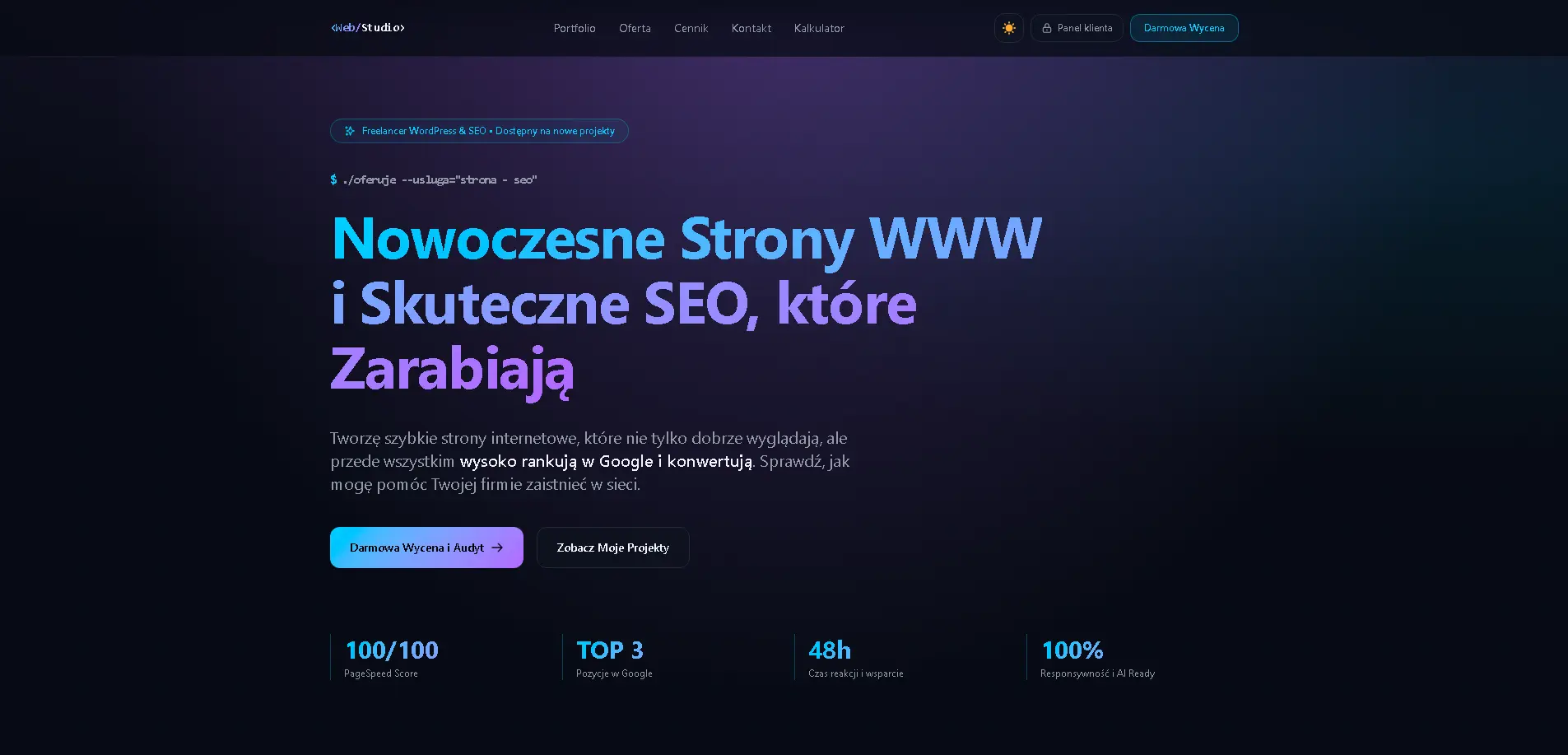 Podgląd projektu jakubstachowiak.dev
